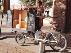 Blue House Coffee Goods cart in Tempe