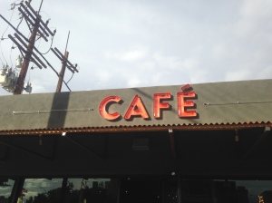 The "Café" sign on Phoenix Public Market Cafeé in downtown Phoenix
